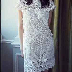 UO Kimchi Blue Mary Kate Crochet Shift Dress